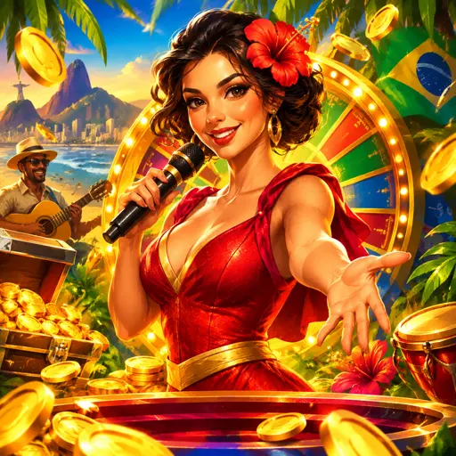 Estúdio de game show iluminado com apresentador ao vivo